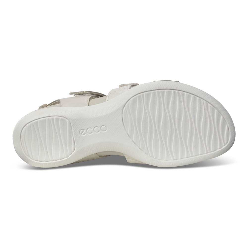 ECCO Womens Sandals White/Silver - Flash Flat - AZQ-301482